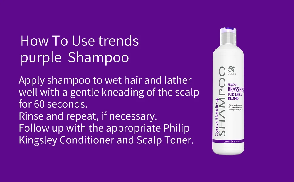 CYNOS private brand best blonde shampoo  remove brassiness Silver Shampoo Purple shampoo