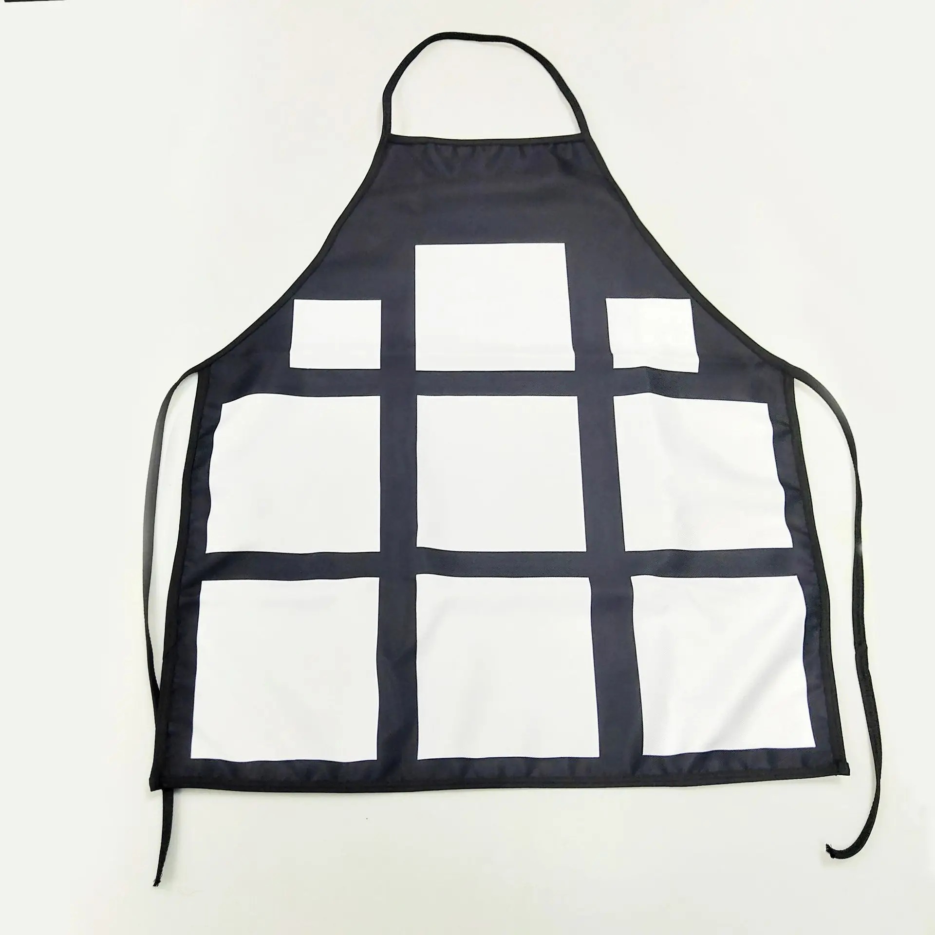 Hot Sell custom Design 9 photo panel sublimation Blank Linen aprons for kitchen