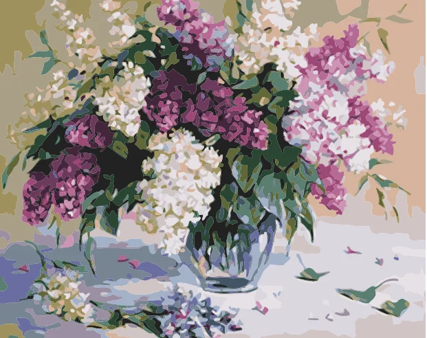 2024 Hot Sale Printed Flowers and Free Custom Design 40*50 cm Paint by Numbers Kit Set Customized for Wholesale