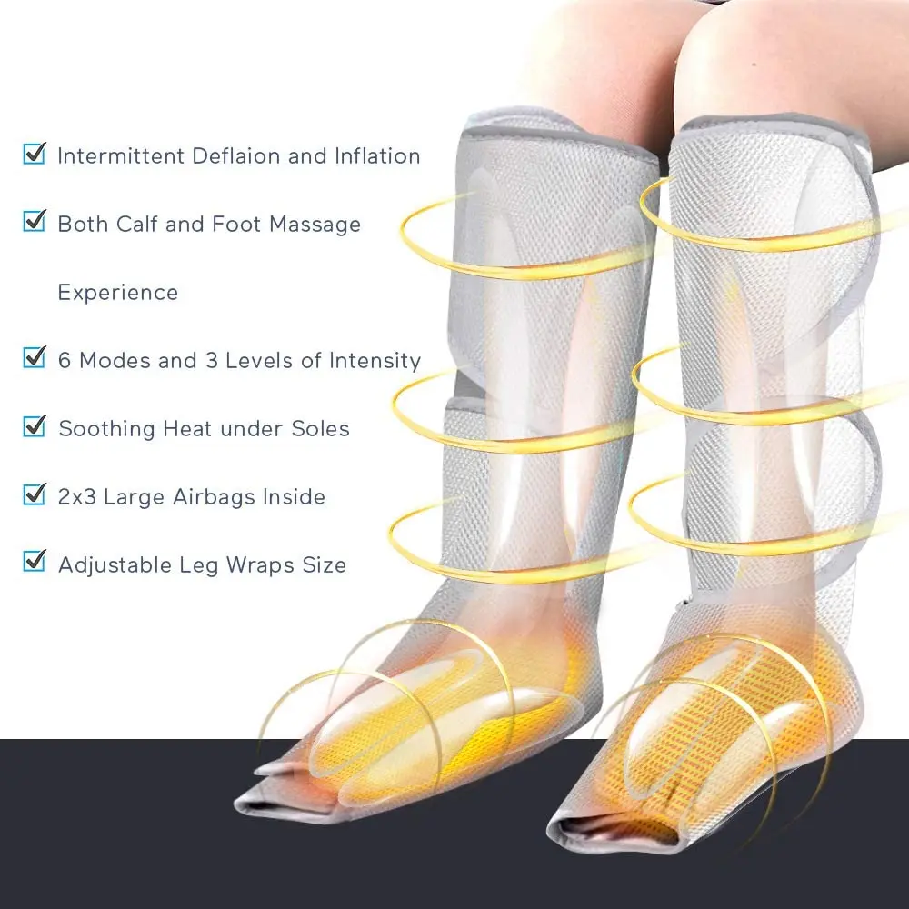 Manufacturer Direct Selling Air Pressure Wave Foldable Relaxing Timeable Foot Portable Foot Calf Leg Massager