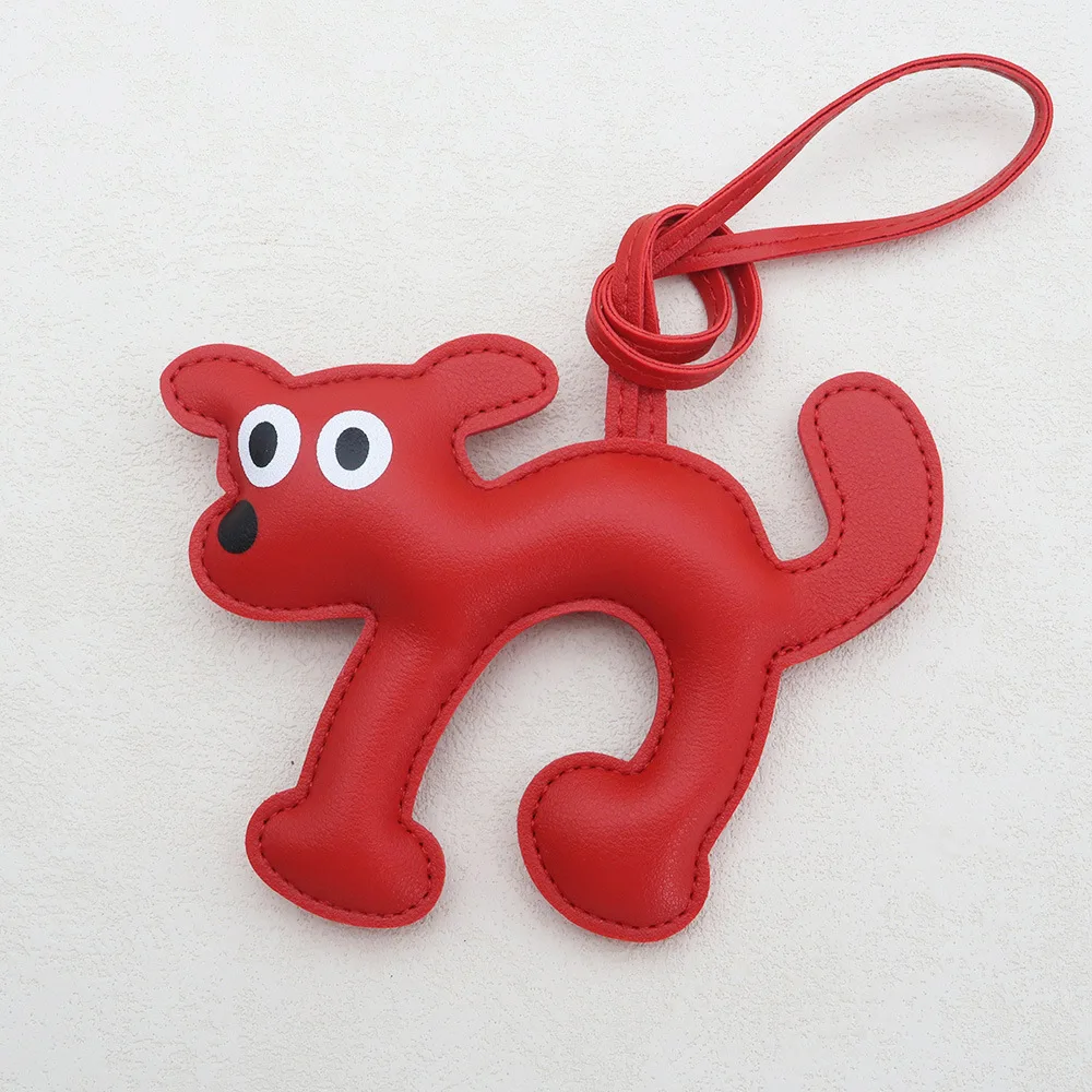 Pu Leather Dog Cat Charms Pendants Keychain Ladies Backpack Pendant Handbag Bag Charm Parts & Accessories