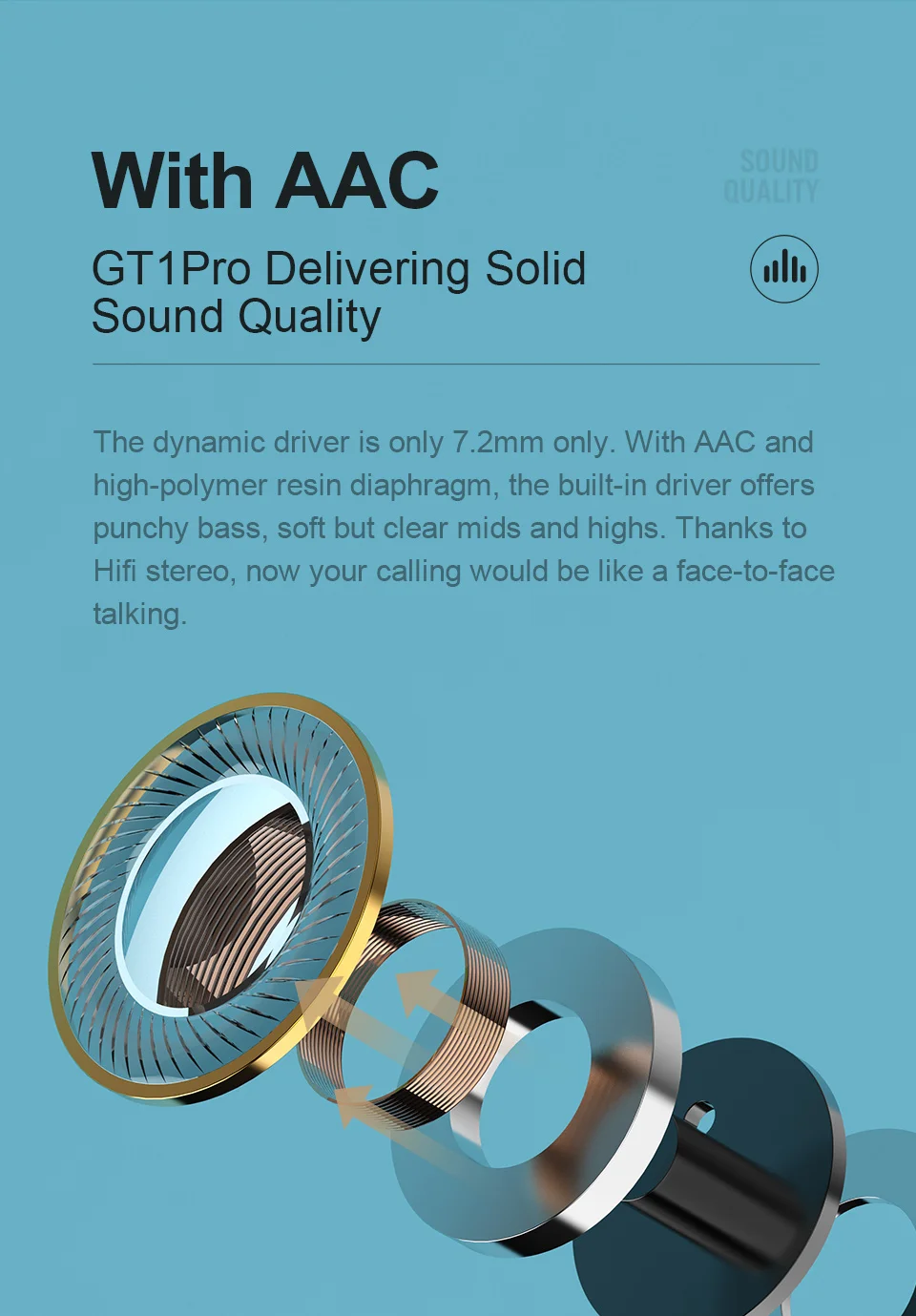  TWS-стереонаушники GT1 Pro HD с поддержкой Bluetooth и сенсорным