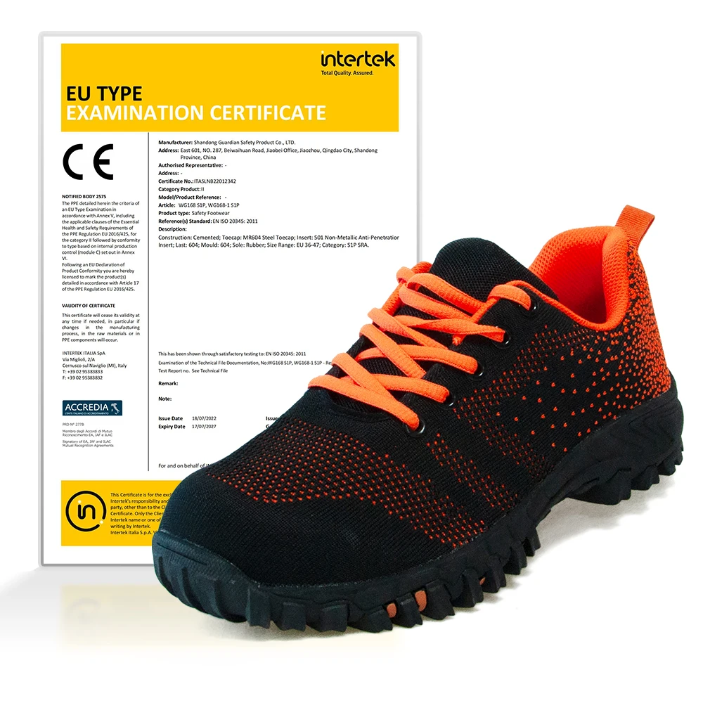 CE Certificated Casual Safety Work Shoes Low Cut S1P SRA Light Weight Anti Smash Labor Safety Foot Wear For Men