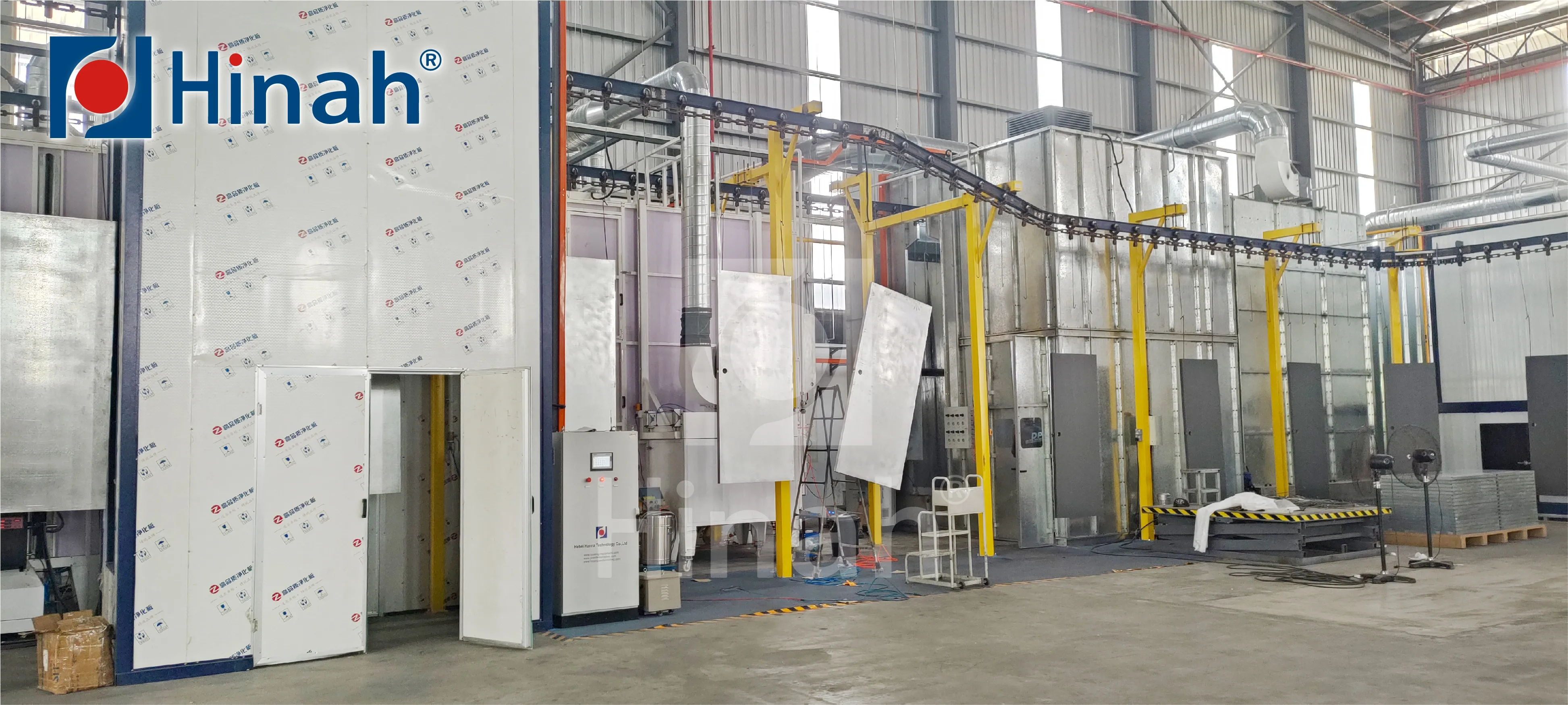 Hanna automated line with automatic powder coating booth PLC controller