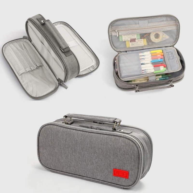 Custom Large Capacity Fabric Pencil Zipper Case School and Office Stationery Bag with Pen Case Great for Storage Bags