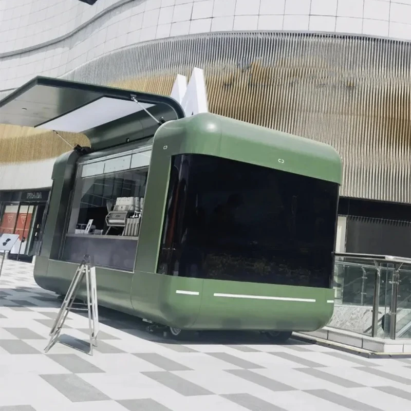 New Design Popular Flying Wing Food Truck Fully Equipped Mobile Prefab Cafe Coffee Shop Restaurant Food Trailer