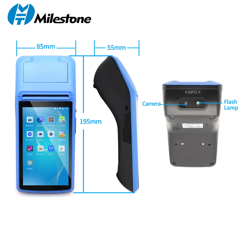 high quality oem/odm handheld android pos emv qr code scanner mini mobile smart android pos terminal with printer