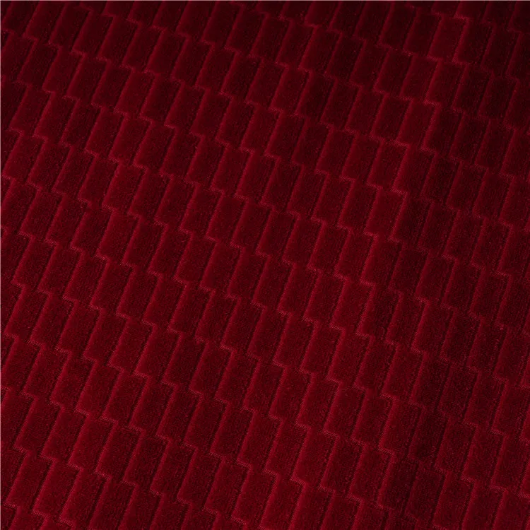 Jacquard Fleece Fabric Chemical Fiber Solid Color Manufacturer Selling Stretch Home Textile RED Knitted Spandex / Polyester