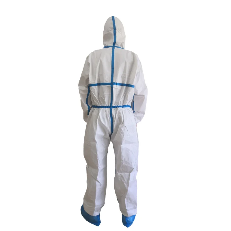 Guardwear Type 5 6 level 3 Hooded PPE Suit Medical Body Protection Clothing Waterproof Hazmat-suit Disposable Coverall