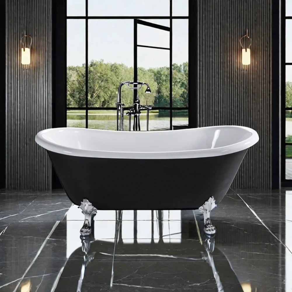 Acrylic Paint The Bathroom Board Folding Deep Soaking Freestanding Baby Bath Tub Clawfoot Bathtub For Kids