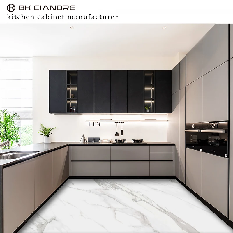 BK CIANDRE Modular design grey  Kitchen Cabinets complete kitchen set  Kitchen Cabinetry Sets From China manufacturer