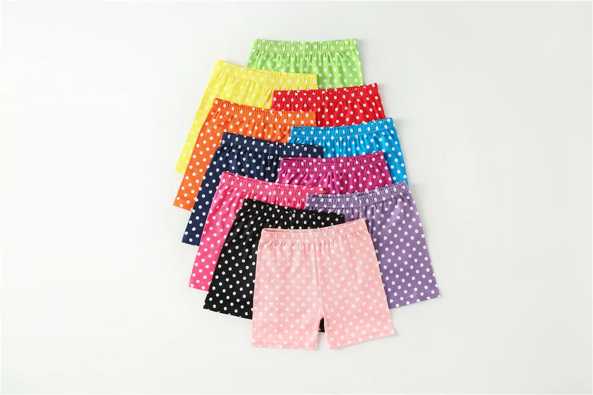 Summer Kids Girls Dot print Shorts Safety Pant Underwear Girls Short Beach Pants Kids Girls Short Leggings