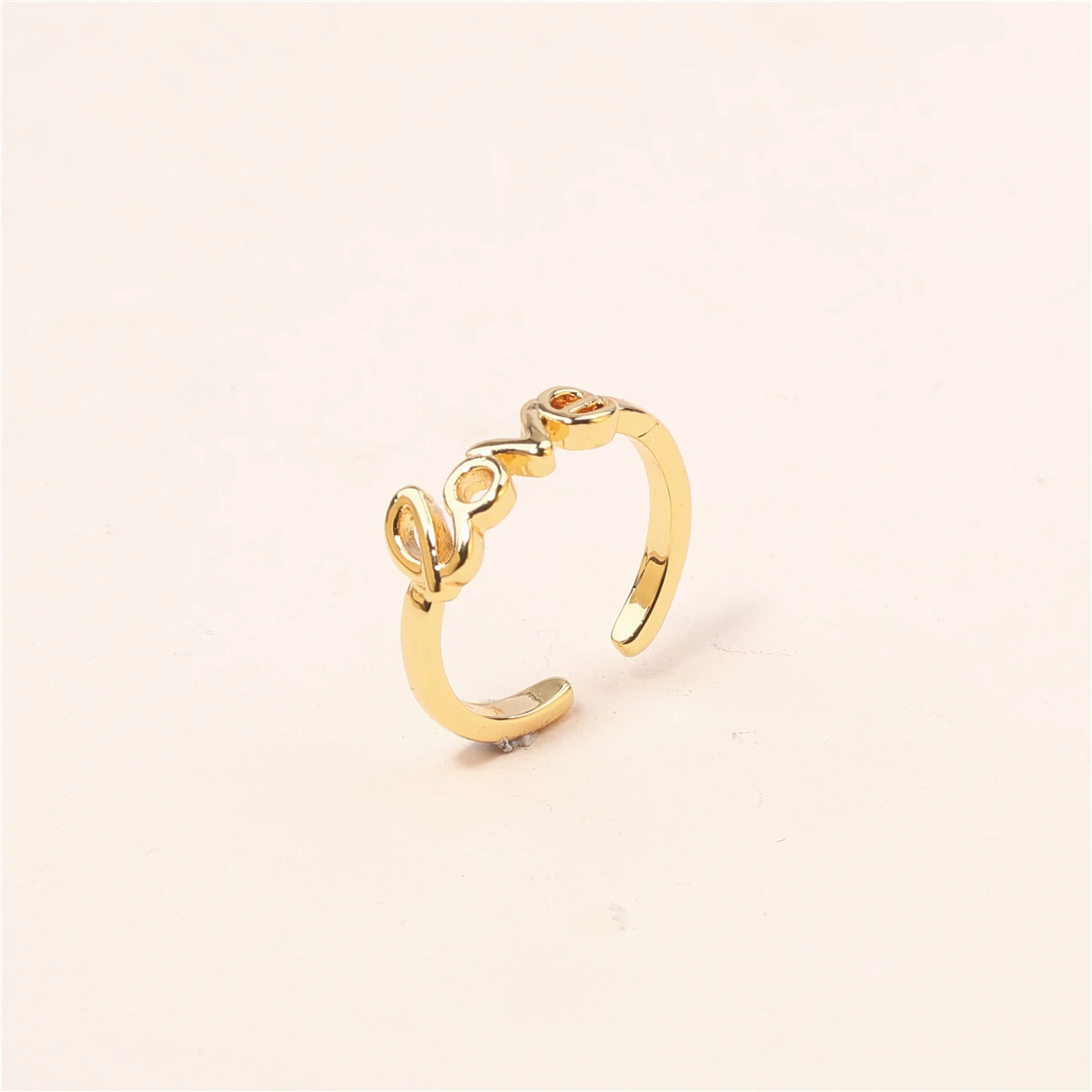 LOVE Toe Ring for Women 18K Gold Plated Jewelry Small Size Adjustable Open Tail Stacking Rings Summer Beach Foot Jewelry