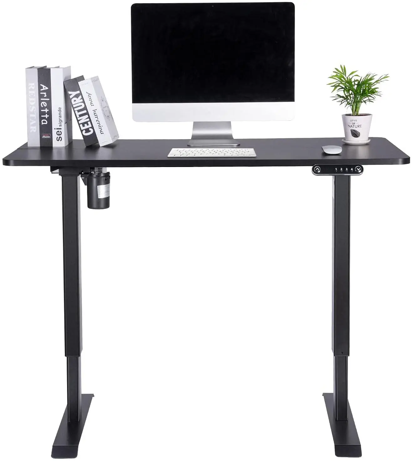 Single Motor 160cm Electric Desk Height-adjustable Fabric White Standing Desk