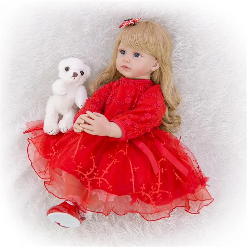 Keiumi 24 дюйма элегантные Reborn Baby Girl Кукла 60 см мягкие виниловый тканевый фон для фотостудии средства ухода за кожей принцессы кукла Boneca Детские Плейбой