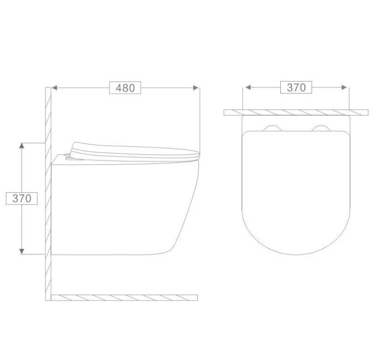 New design toilet bowl rimless wall hanging toilet porcelain toilet with cistern wall hang bidet
