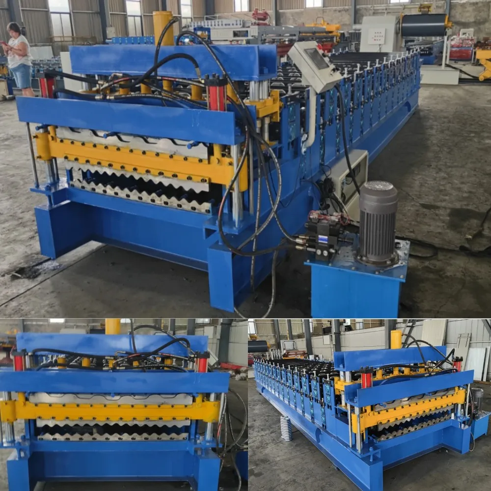 High Quality Glazed Tile Ibr Sheet Double Layer Trapezoidal Roof Press Making Machine Roll Forming Machinery sheet metal rolling machine