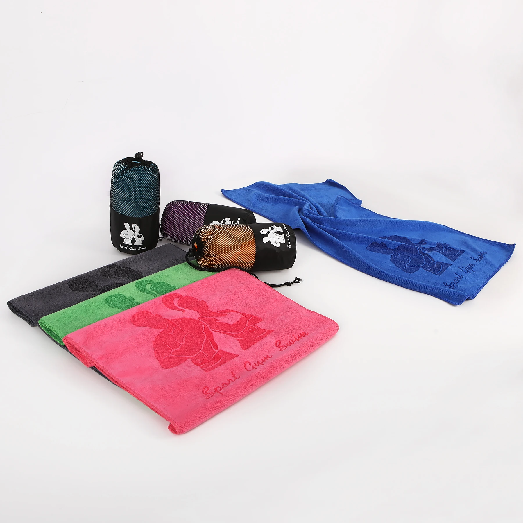 Durable high quality high density microfiber sport towel set quick-drying water absorbing bath beach spa towel salon head towel