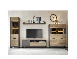 Modern TV Stand for 55 60 65 70 inch TV, Wood TV Table Media Console Industrial & Rustic Entertainment Center for Living Room
