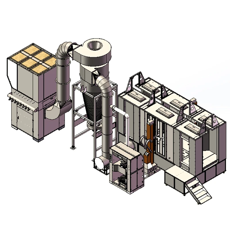 Automatic powder coating line spray booth for aluminum profiles