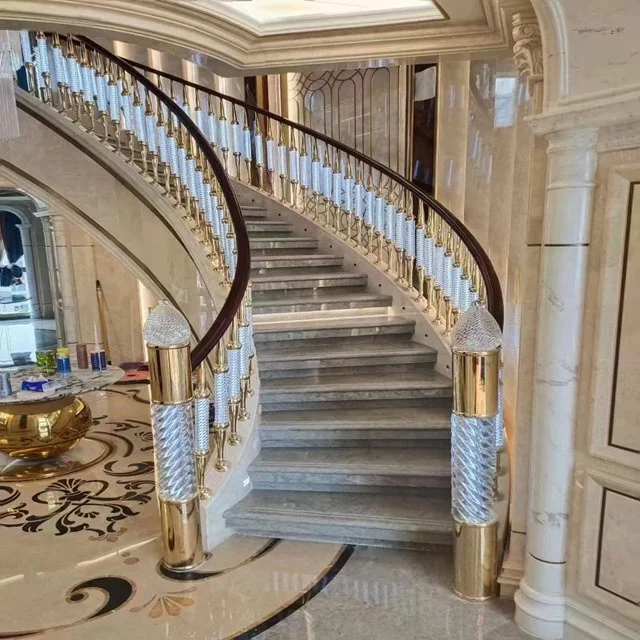 High Quality Simple Design Jade Staircase Pillars Customize Stair Handrail Balustrade