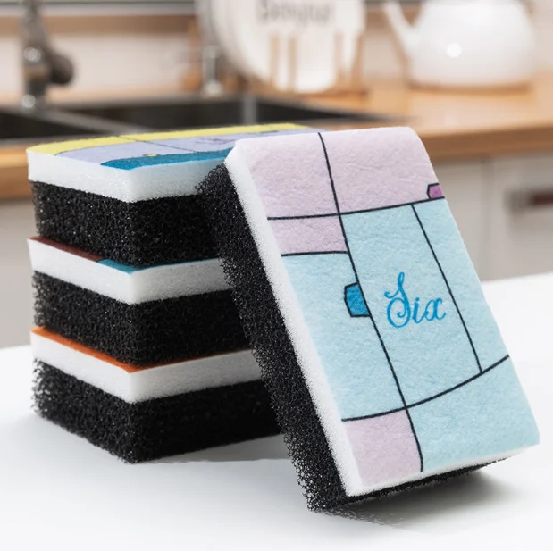 Factory Sale Scouring Pad Kitchen Cleaning Scrubber Sponge For Washing Dishes Dish Cloth Customized Shape
