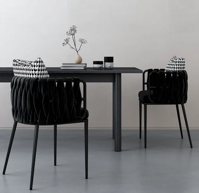 Wholesale Nordic Modern Black Luxury  Chairs Home Sets Living Room Accent Furniture Waiting Room Salon Furniture