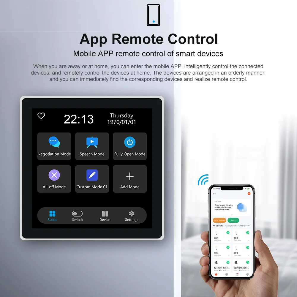 Smart lighting (3 Switch Panel) Control Touch Panel, With Tuya Zigbee 4 Inch In-wall Smart Home Touch Screen Panel