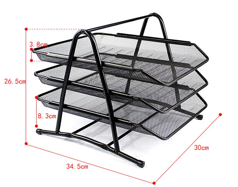 Mindspace 3 Trays Metal File Tray Desktop Document Stackable Letter  Organizer Office Paper Tray The Mesh Collection
