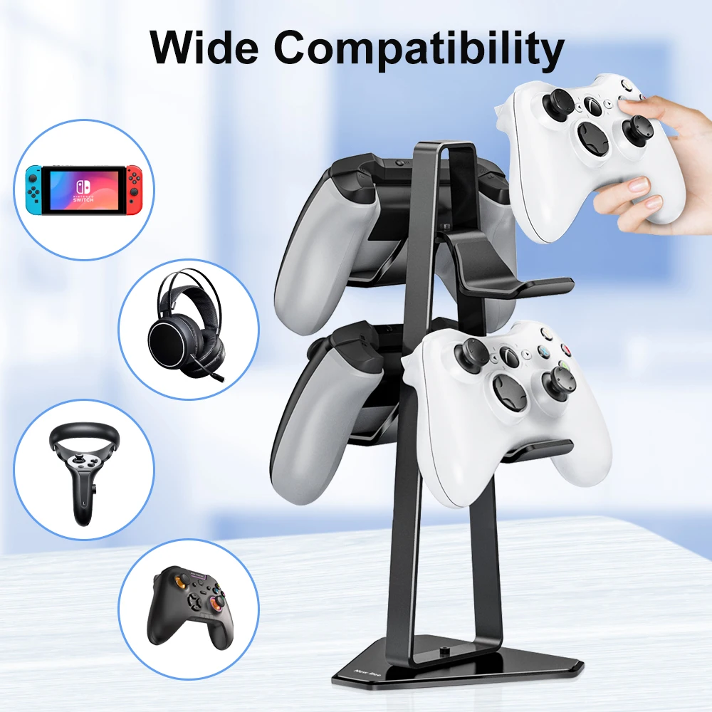 Controller Holder 2 Tier Universal Aluminum Display Stand Accessories PC Gaming Desk Gamer Gifts for Xbox Series X PS5, PS4, PS3