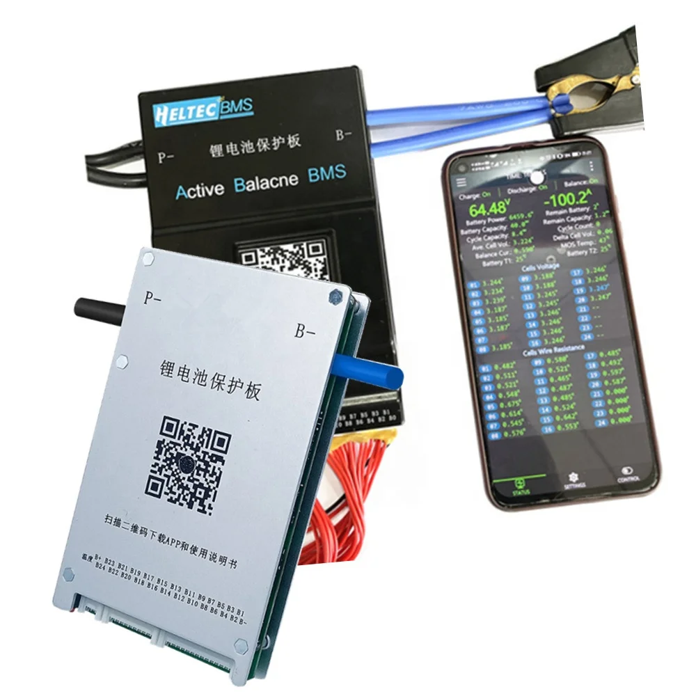 4s-8s Active Balance 1A 2A Smart BMS A phone App BLE RS485 USB PC CAN BMS системы литий-ионного аккумулятора