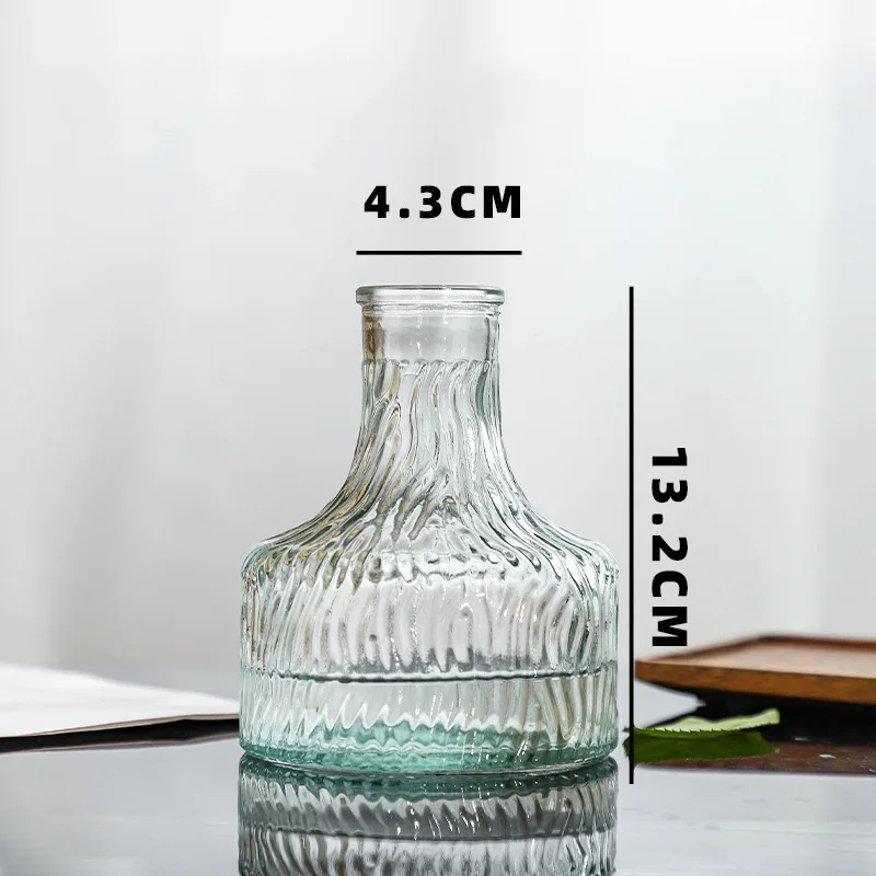 European Transparent Glass Modern Nordic Mini Cylinder Vase Creative Home Desktop Table Flower Decorative Glass Vase