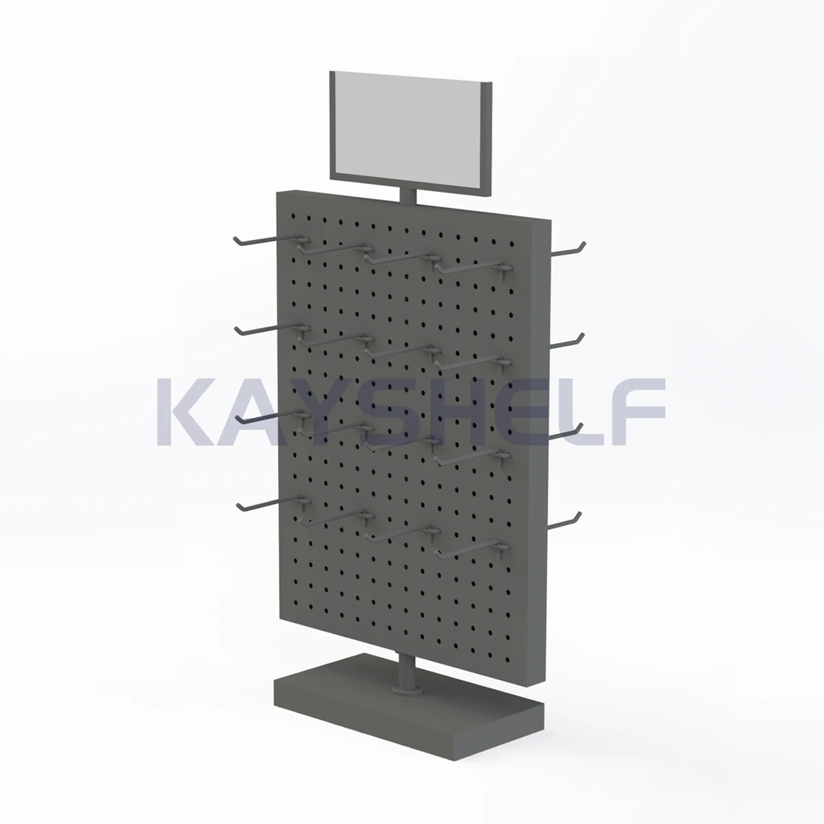 Retail Shop Table/Counter Top Display Merchandise Rack Rotating Display Stand with Peg Board and Hooks