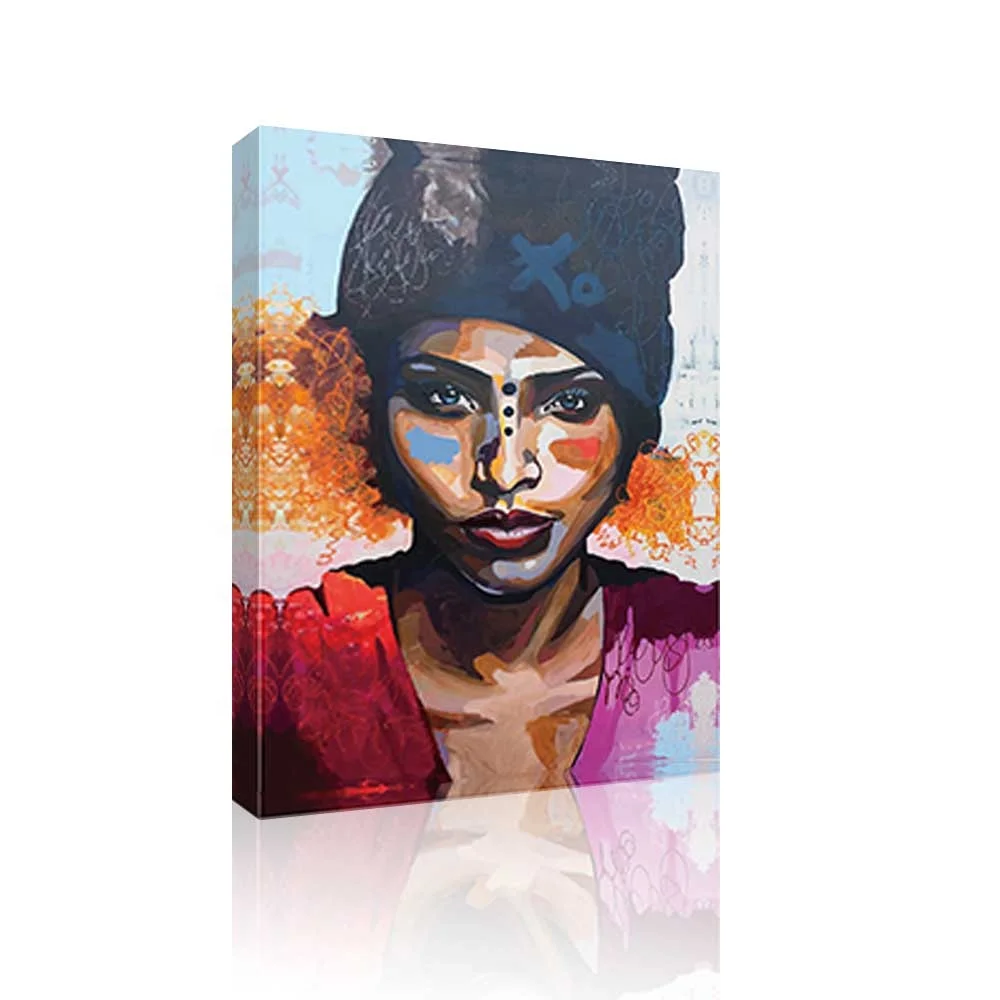 Wall Home Decor Modern African Women Art Figure Painting