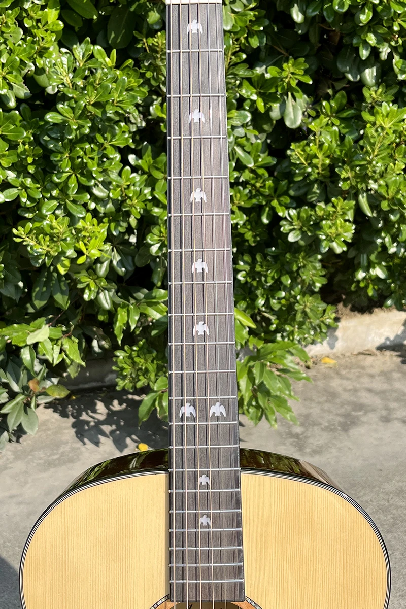 Low price Aiersi handmade high grade 40 Inch SJ style solid spruce top acoustic guitar  glossy steel string musical instrument