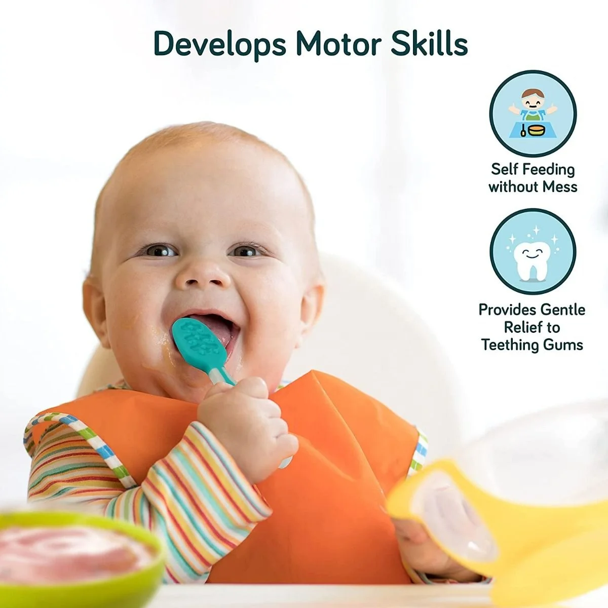 Food Grade Baby Spoon Feeder Training Baby Spoons BPA Free Stage 1 and Stage 2 Toddler Utensils