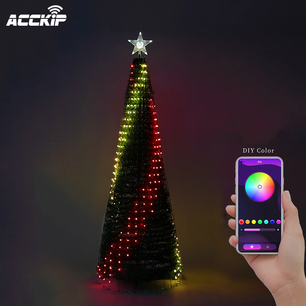  Christmas Smart Light String Point Control RGB Magic Lantern Beads DIY Text Animation Voice Tuya APP