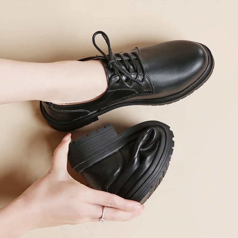 British style small leather shoes retro outdoor casual shoes women students fashion leather shoes