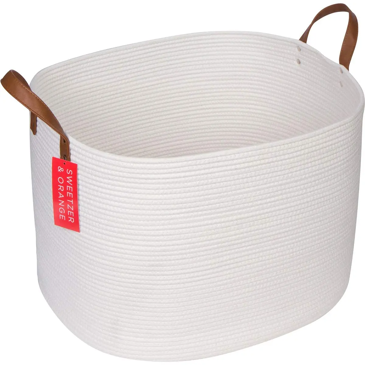 Xinyid AmazonQuality Large Cotton Rope Basket Hand Woven Laundry Blanket Basket Nursery Storage Bin Round Rectangle Woven Basket