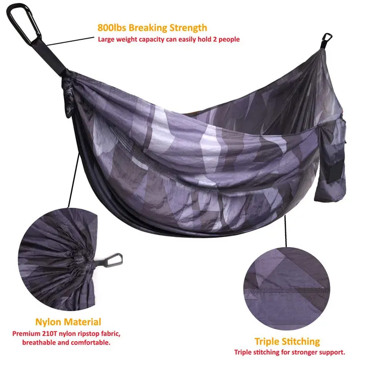 20d ultralight polyester ripstop parachute paraglider hammock fabric, single person customized army hammock with mosquito net