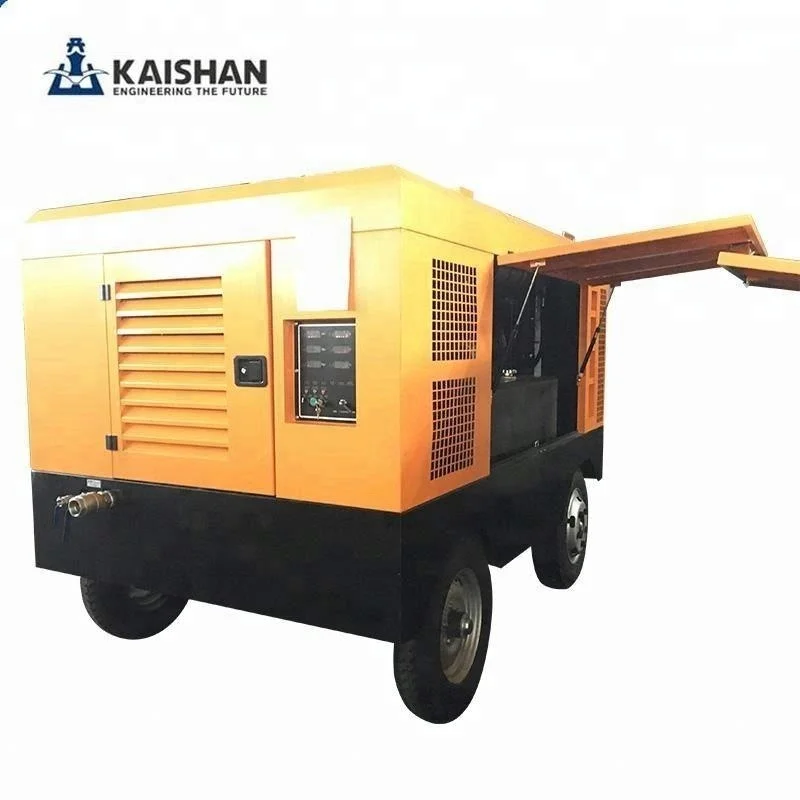 portable 550CFM 13bar screw air compressor diesel engine made in china