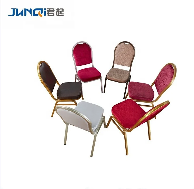 Низкая цена, прочный высококачественный стальной металлический Банкетный Штабелируемый стул для отеля, ресторана