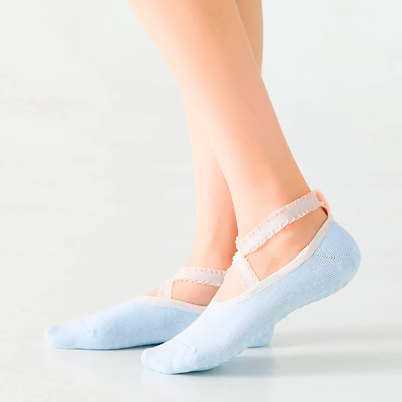 high quality women pilates socks in-stock custom design cotton girls non slip trampoline yoga dance barre ballet shoes socks