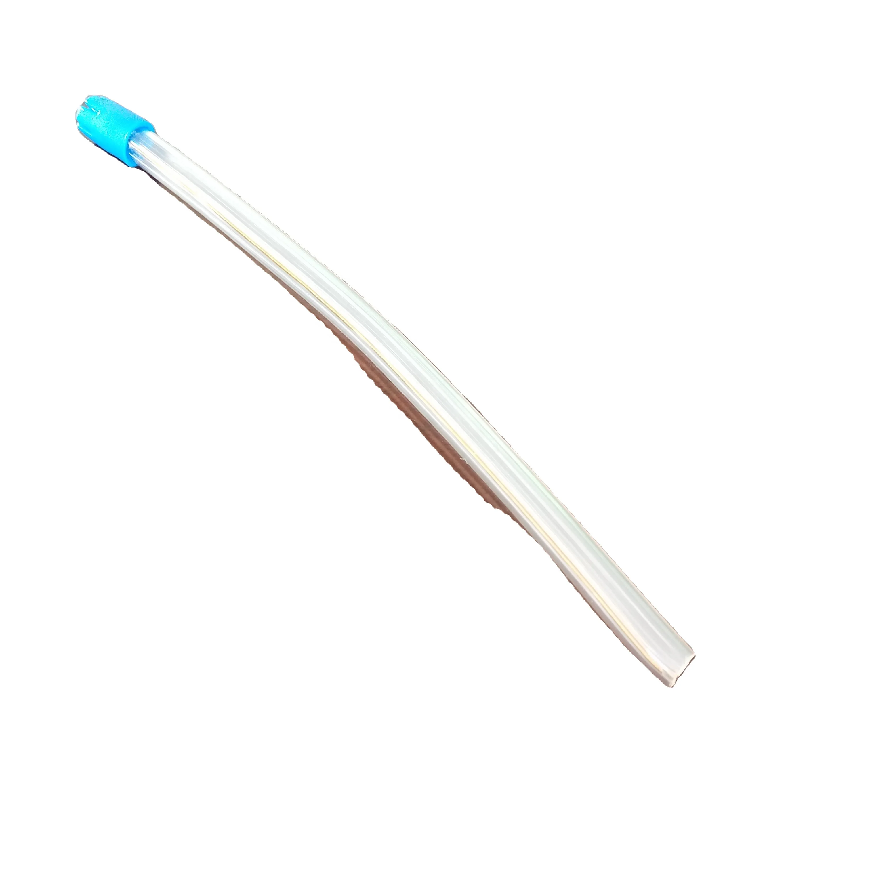 medical supplies dental pelotte saliva ejcctor transparent and blue 15 cm