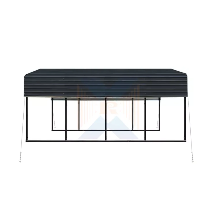 Prefab Metal Garage Carports Steel Structure Garage 2 Car Metal Carport