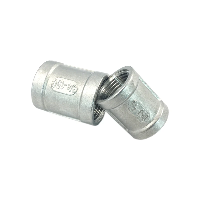 polished 1/2 inch 3/4 inch BSPT/NPT threaded stainless steel pipe connector socket ss coupling