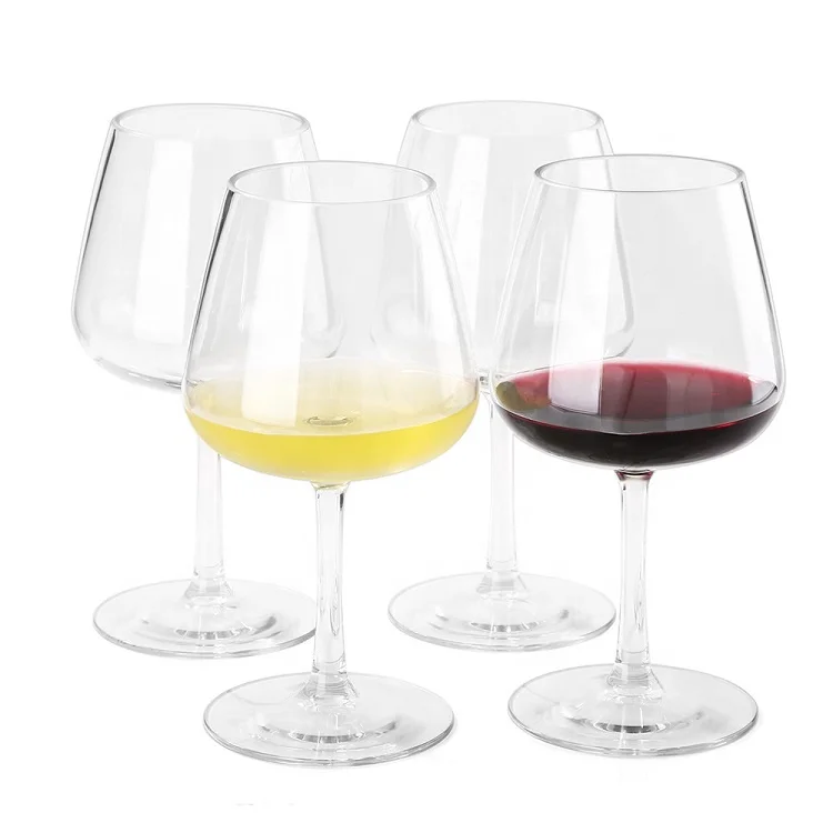 2023 18oz 100% Tritan  Unbreakable Stem Wine Glasses/Plastic stem wine glass  Tritan travel plastic wine glasses