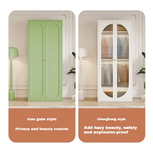 Wardrobe steel color wardrobe bedroom home iron art formaldehyde-free simple storage iron cabinet customizable