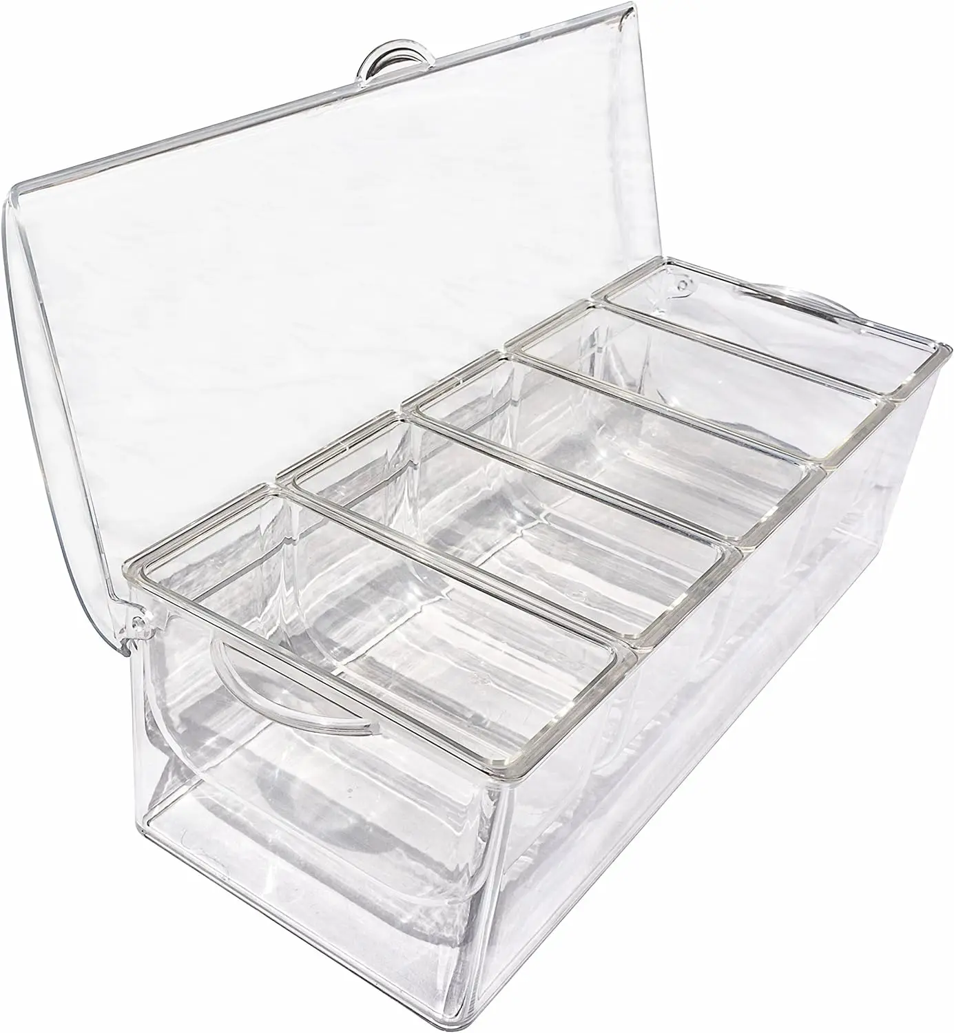 Choice-fun Kitchen Ice Chilled 5 Grid Food Storage Box for Convenient Storage Large Capacity Salad Box with Hinged Lid