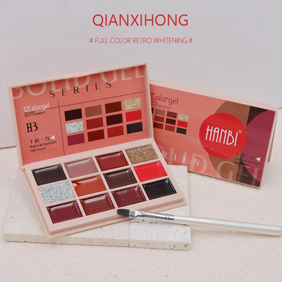 Long Lasting Gel Nail Polish Beauty Soak Off Uv Gel 12 Colors Solid Eye Shadow Fashion Nail Polish UV Gel Polish Wholesale